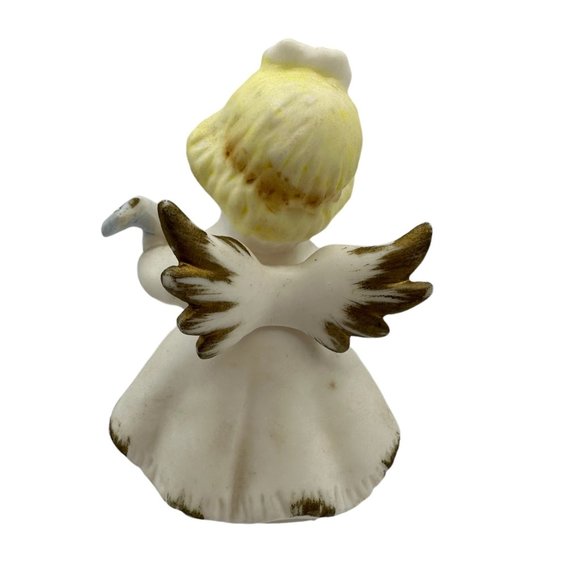 Vintage Lefton Angel with Blue Guitar Mandolin Pink Bow Blond Hair #1592 - Picture 4 of 6